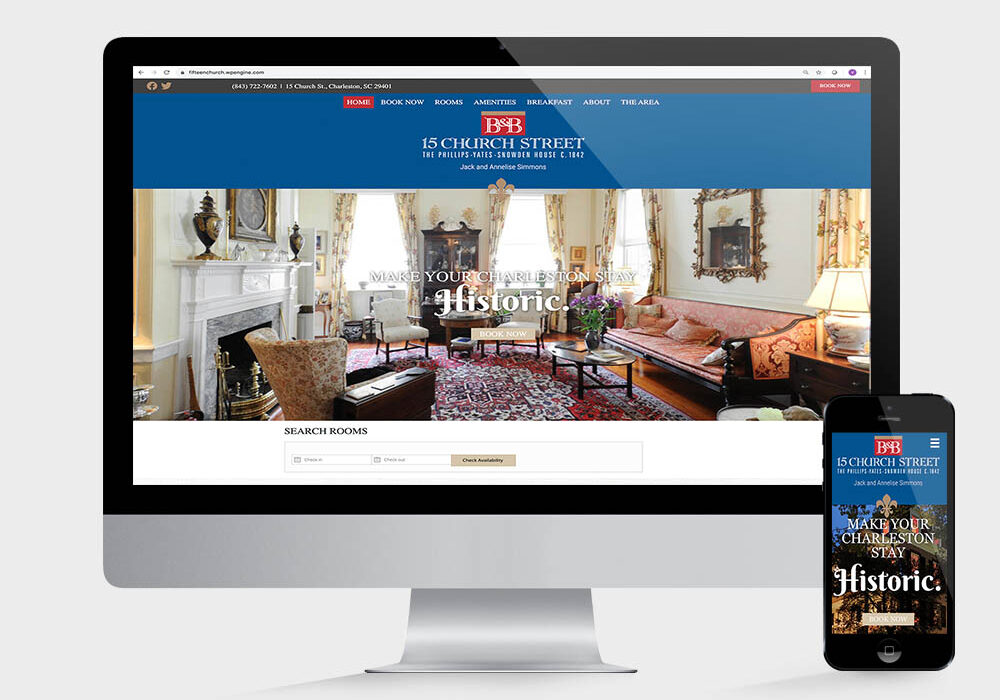 Vales Advertising - 15 Church Street Bed & Breakfast website design