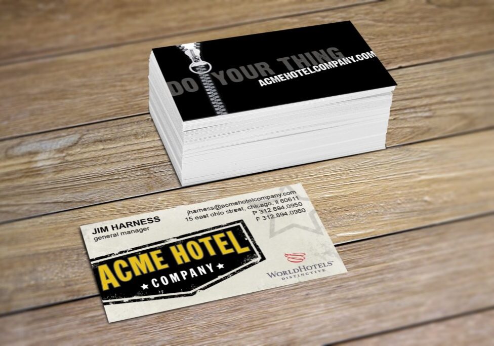 Vales Advertising - ACME Hotel Company business card