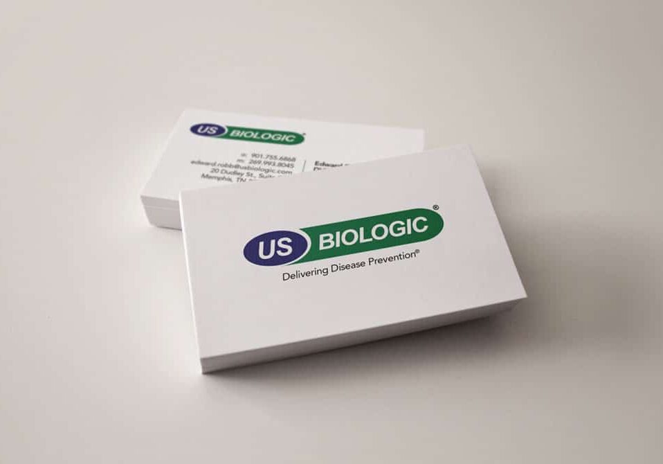 Vales Advertising US Biologic business card design